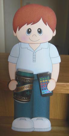 3D on the Shelf Card Kit - Beer & Mobile Phone Man Leon by Hazel Sumner