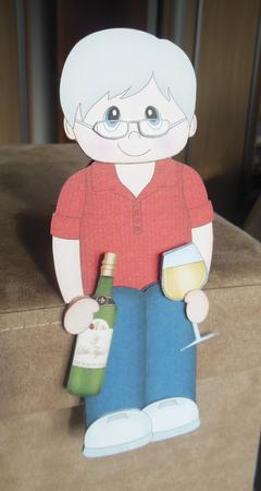 3D on the Shelf Card Kit - White Wine Old Man Johnnie by Hazel Sumner