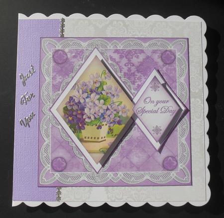 Lilac Flowers Special Day 7in Double Diamond Topper by Hazel Sumner