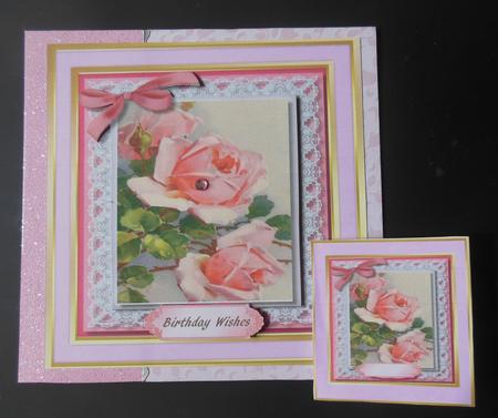 Beautiful Roses on Lace  by Hazel Sumner