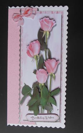 Locely D.l with Pink Rose Buds  by Hazel Sumner