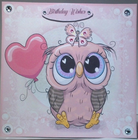  Owls Butterfly and Heart  by Hazel Underwood