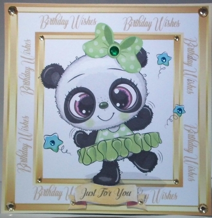 Cute Green  Panda Ballerina  by Hazel Underwood