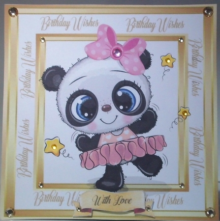 Cute Pink  Panda Ballerina  by Hazel Underwood