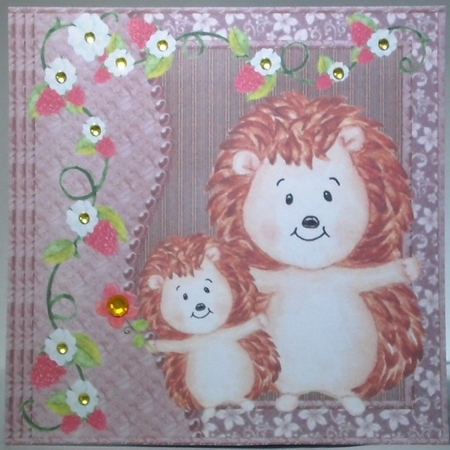 3 Hedgehog card fronts/toppers by Hazel Underwood