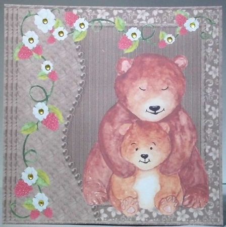 3 Brown bear card fronts/toppers by Hazel Underwood