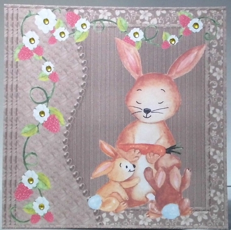 3 Rabbit card fronts/toppers by Hazel Underwood