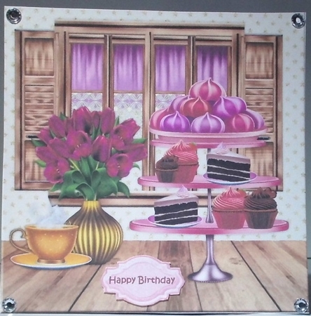 Birthday Cake  Card Topper 1 by Hazel Underwood
