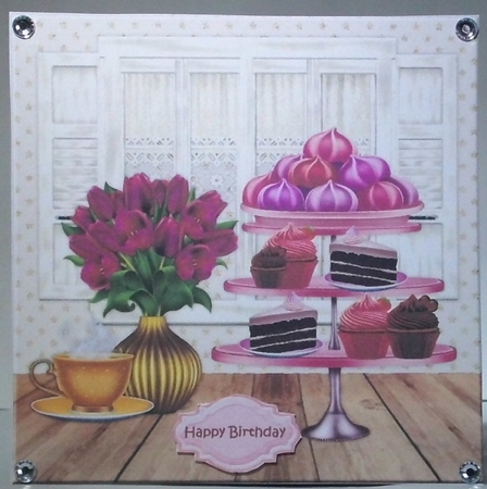 Birthday Cake  Card Topper 2 by Hazel Underwood