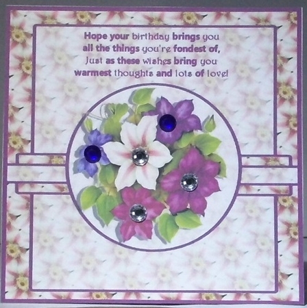 A floral basket 7x7 birthday insert by Hazel Underwood