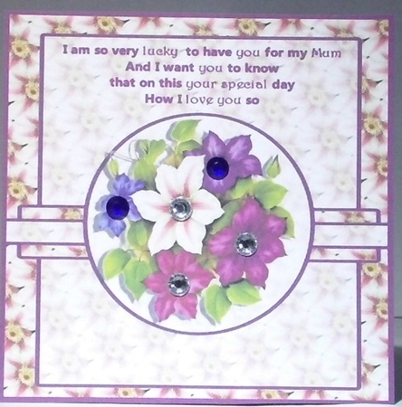A floral basket mothers day insert by Hazel Underwood