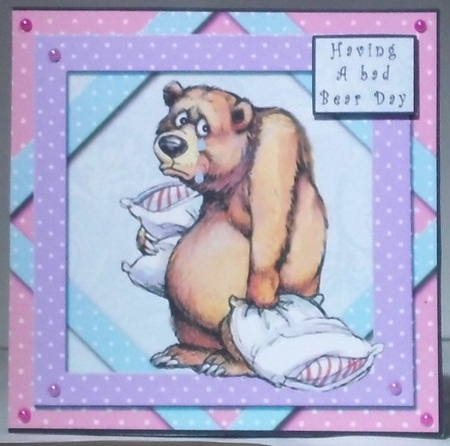 Having A Bad Bear Day - Decoupage by Hazel Underwood