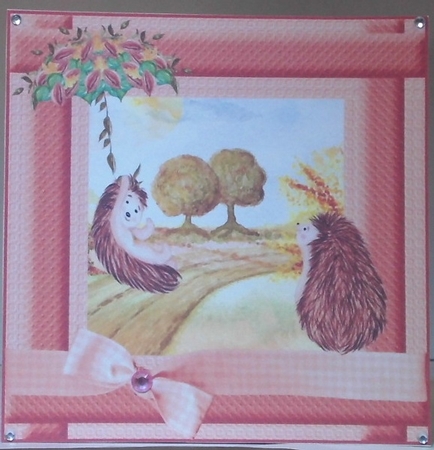 3 Autumn hedgehog card fronts/toppers 1 by Hazel Underwood