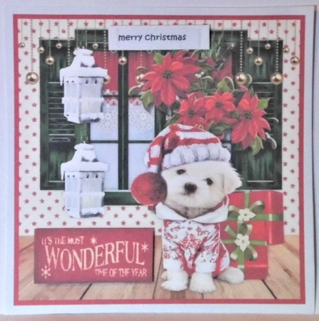 Cute Christmas Puppy by Hazel Underwood