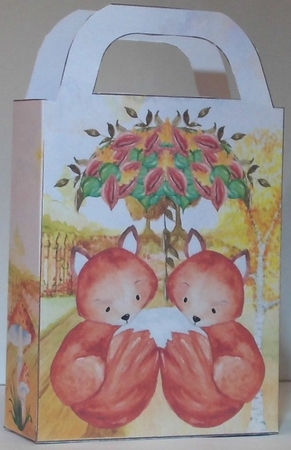 Autumn foxes gift bag 1 by Hazel Underwood