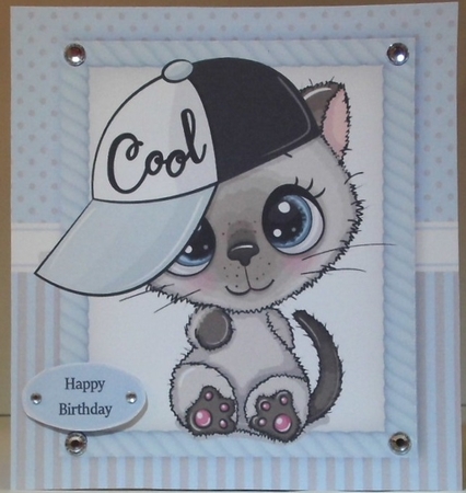 Gorgeous Cat In a  Hat 8x8 by Hazel Underwood