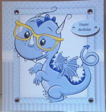 Gorgeous Dragon With Glasses 8x8 by Hazel Underwood