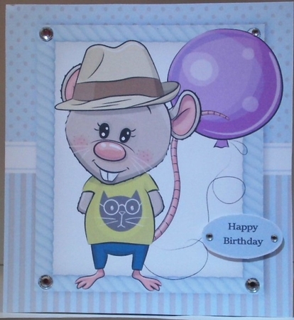 Gorgeous Mouse With a Balloon 8x8 by Hazel Underwood