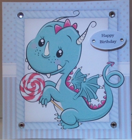 Gorgeous Dragon With Lollipop  8x8 by Hazel Underwood