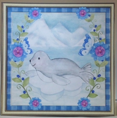 3 Arctic friends Christmas card front/toppers 4 by Hazel Underwood
