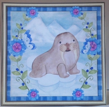 3 Arctic friends Christmas card front/toppers 5 by Hazel Underwood