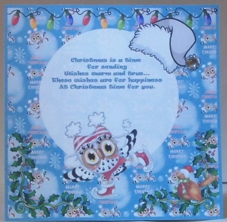 Owl wish you a Merry Christmas insert by Hazel Underwood