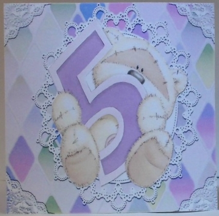  8 Pretty Diamond and oval lace topper, card fronts with bows 7x7 bumper kit by Hazel Underwood