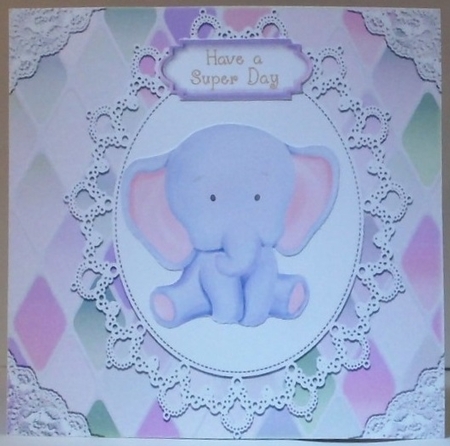  8 Pretty Diamond and oval lace topper, card fronts with bows 7x7 bumper kit by Hazel Underwood