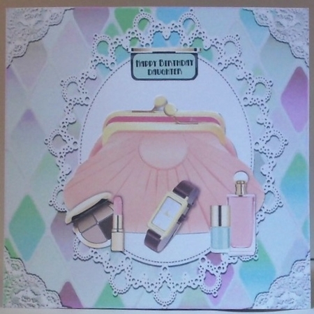  8 Pretty Diamond and oval lace topper, card fronts with bows 7x7 bumper kit by Hazel Underwood