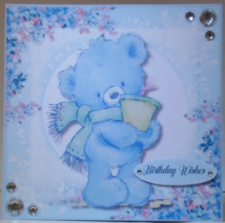 Blue Teddys Flower Pot  by Hazel Underwood