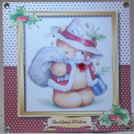 Bear Playing Santa by Hazel Underwood