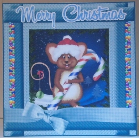 3 Brown Christmas mouse card fronts/toppers by Hazel Underwood