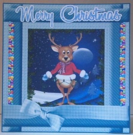 3 Christmas moose card fronts/toppers by Hazel Underwood