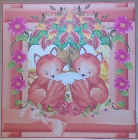 3 Fox with leaf umbrella card fronts/toppers 2 by Hazel Underwood