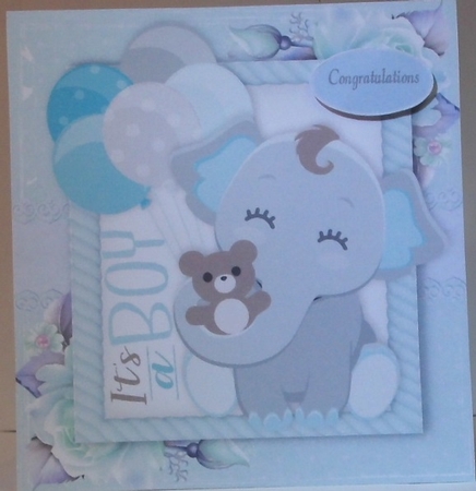 Gorgeous Elephant With Monkey teddy Boy 8x8 by Hazel Underwood