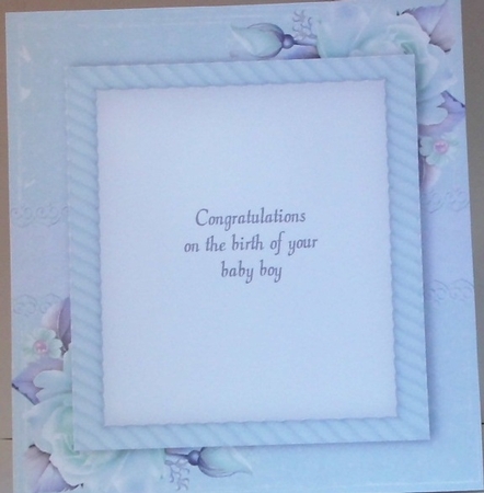 Beautiful blue floral insert 8x8 by Hazel Underwood