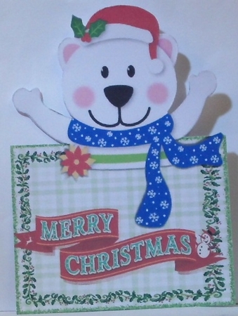 A lovely over the edge card front card of a polar bear  by Hazel Underwood