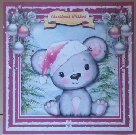 Bear in a Cerise  Hat  by Hazel Underwood