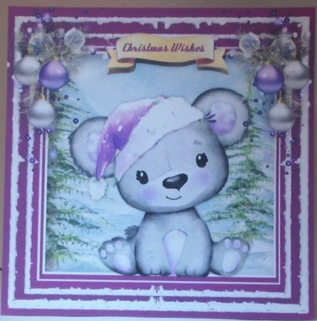 Bear in a Lilac   Hat  by Hazel Underwood