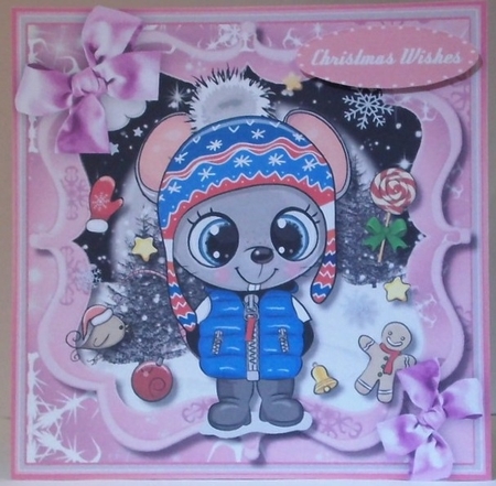 Cute Mouse in a Winter Hat  by Hazel Underwood