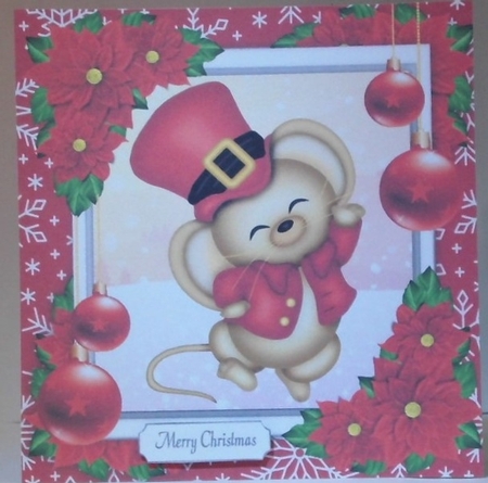 Gorgeous Mouse In Red Top Hat 8x8 by Hazel Underwood