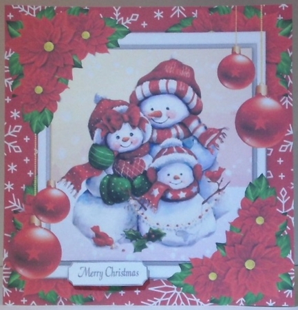 Gorgeous Snowman Family 8x8 by Hazel Underwood