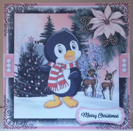 Christmas Penguin1 Mini Card Kit by Hazel Underwood