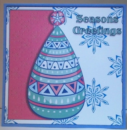 Christmas Tree  card 7x7 quick card 3d decoupage by Hazel Underwood
