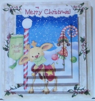 Whimsical rudy and faerie in holly/berry square pyramids by Hazel Underwood