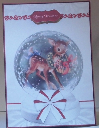 A5 Deer Christmas Snow Globe Mini Kit by Hazel Underwood