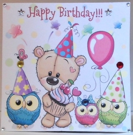 Teddys birthday party with friends 7x7 by Hazel Underwood