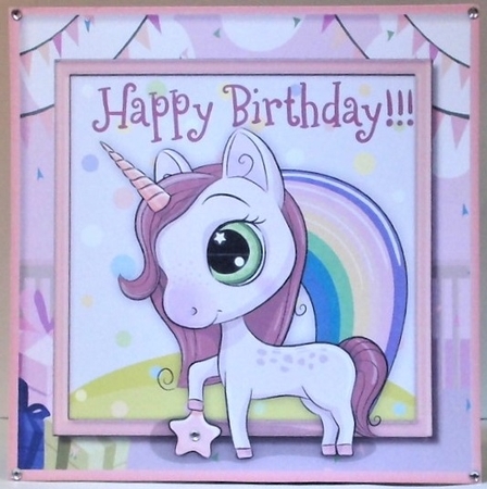 Gorgeous Happy birthday Unicorn 2 by Hazel Underwood