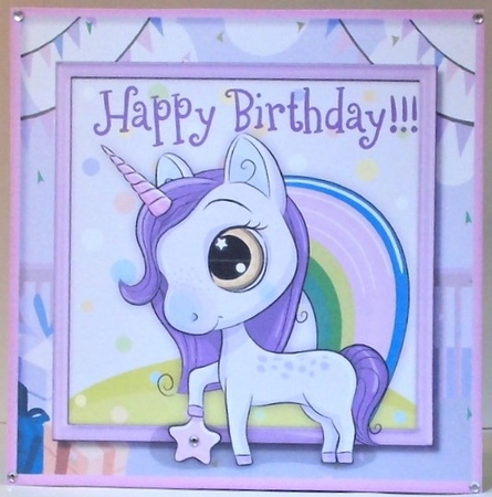4, Rainbow Unicorns Card fronts  by Hazel Underwood