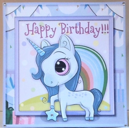 4, Rainbow Unicorns Card fronts  by Hazel Underwood